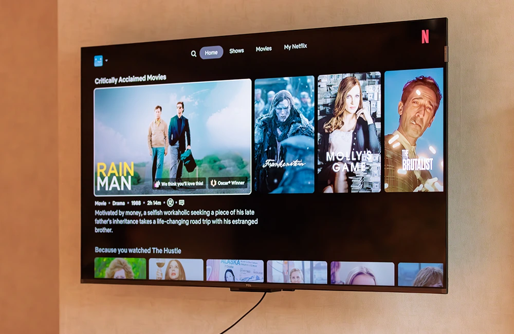 Smart TV with Netflix in room at Bob's BnB Bruges